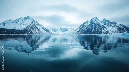 Wallpaper Mural Serene arctic mountains reflected in a calm sea. Torontodigital.ca