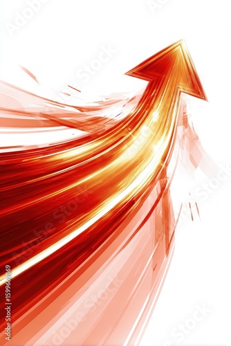 Red Glowing Upward Arrow Graphic Design