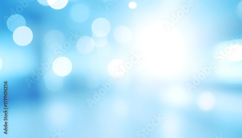 Light-filled, softly focused blue bokeh