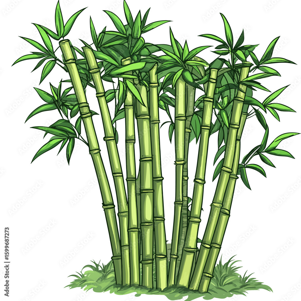 Obraz premium Bamboo shoots on a white background 