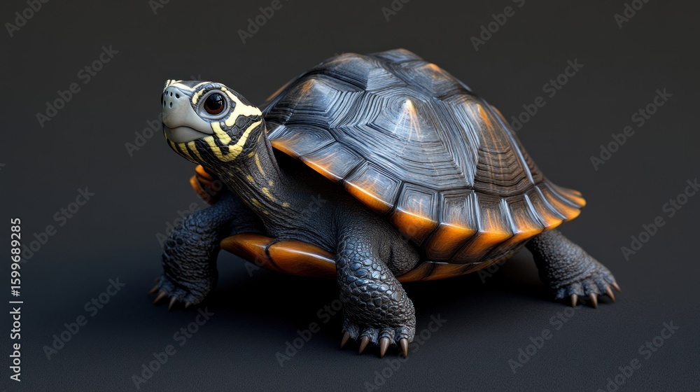 Obraz premium A small turtle, with striking patterns