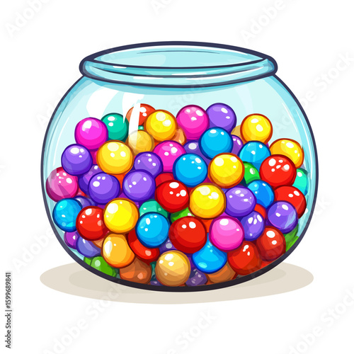 colorful beads in a glass jar