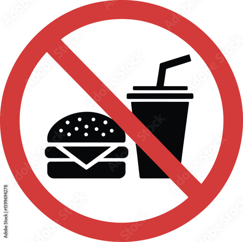 No eating vector sign