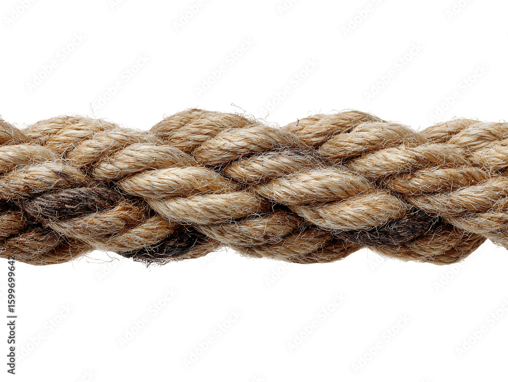 Thick Braided Beige Rope on Transparent Background, PNG Thick Braided Beige Rope on Transparent Background, PNG