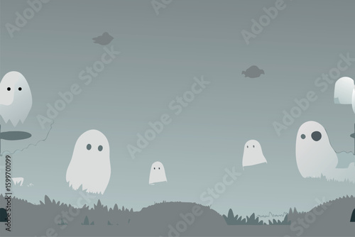 Pumpkin gazebo wrapped in spider webs for Halloween setting vector illustration