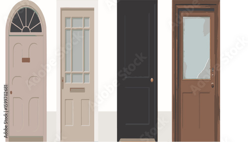 A Colorful Array of Doors A Diverse Collection of Home Entryways and Architectural Statements Showing Door Style