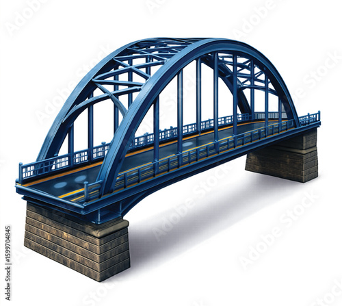 Sydney's iconic steel bridge spans the city's harbor, a majestic architectural landmark for railway and road transportation over the water