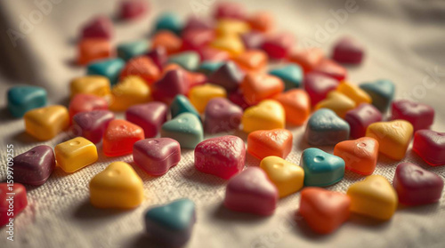 Heart shaped candy sweet colorful valentines day love sugar treat confectionery dessert food delicious