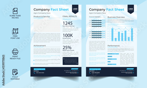 Technical Fact Sheet layout template. Product Catalogue & modern a4 product catalog design template, Minimalist product brochure template design, A4 flyer, corporate flyer, business flyer, catalog