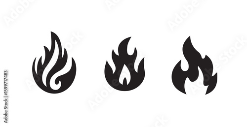 Set of fire flame vector icons. Collection of fire and flame icons, simple flame icon vector illustration eps 10.