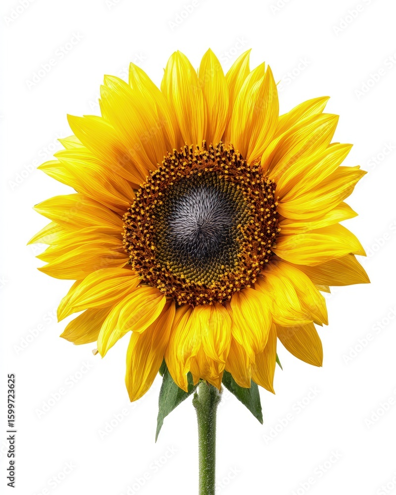 Fototapeta premium Vibrant Yellow Sunflower With Water Droplets
