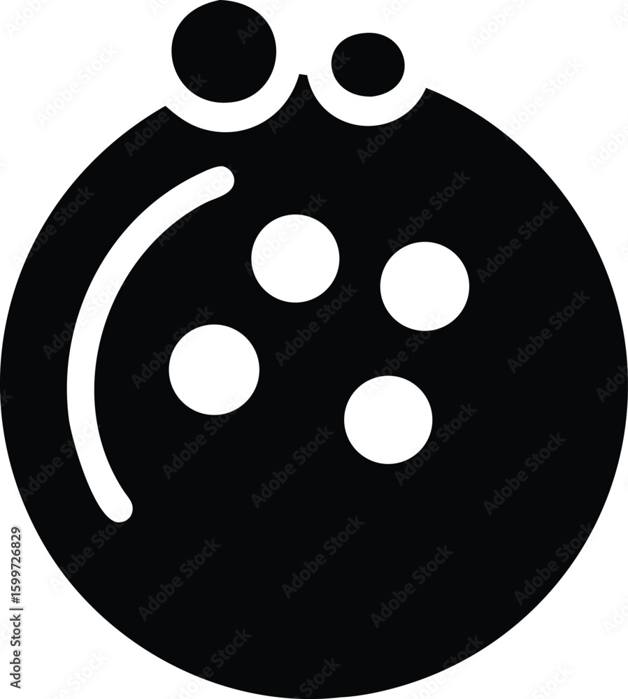 Fototapeta premium Bowling ball icon silhouette vector graphic