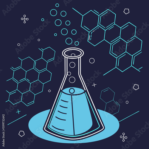 
a beaker with liquid inside