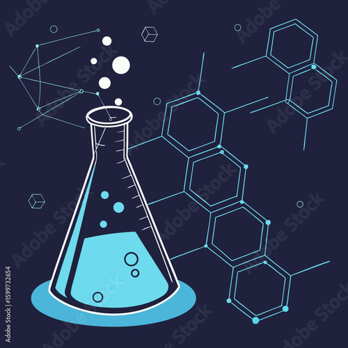 
a beaker with liquid in it