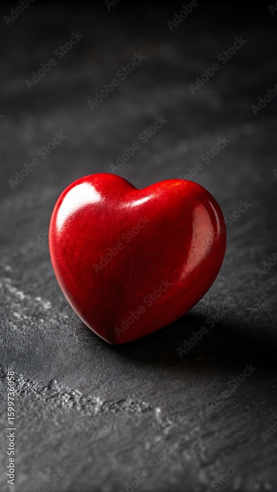 Fototapeta premium red heart on a black background