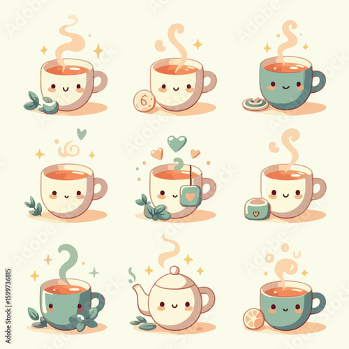 A warm cup of tea releasing soft steam