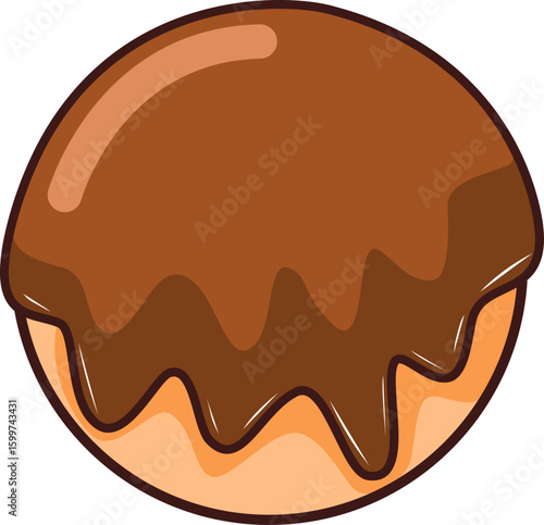 A donut icon with various icing and toppings, ideal for food-related design or digital use.