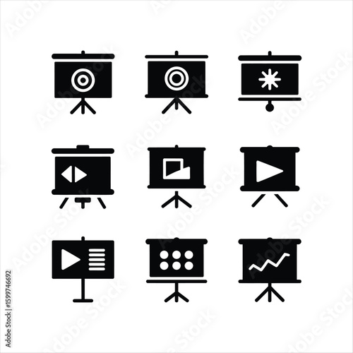 black and white icons