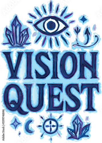 Vision Quest Mystical Eye Crystal Moon Tee Shirt
