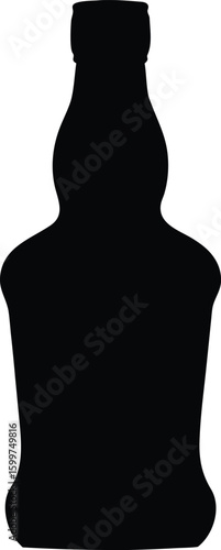 whisky bottle silhouette vector, whisky bottle black symbol