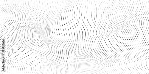 Wavy Abstract Line Background – Black and White Optical Flow Vector and dhot patern
