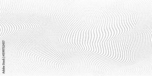 Wavy Abstract Line Background – Black and White Optical Flow Vector and dhot patern