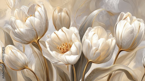 Elegant White And Cream Tulips Bouquet