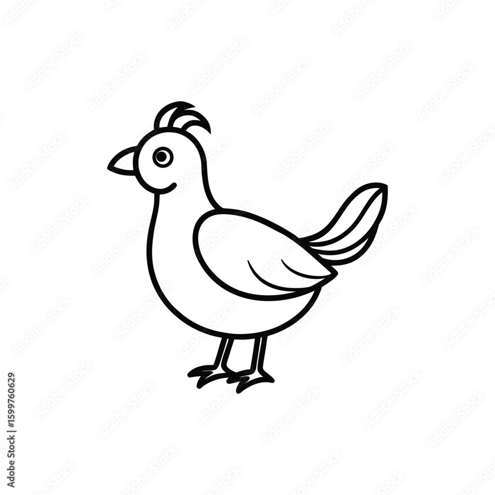 Obraz premium A chika Line art vector illustration.