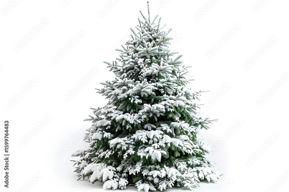 Fototapeta premium Snow covered Christmas tree winter wonderland