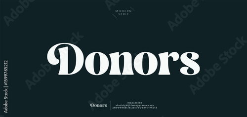 Donors Minimal font creative classy alphabet. Typography minimalistic font . vector illustration