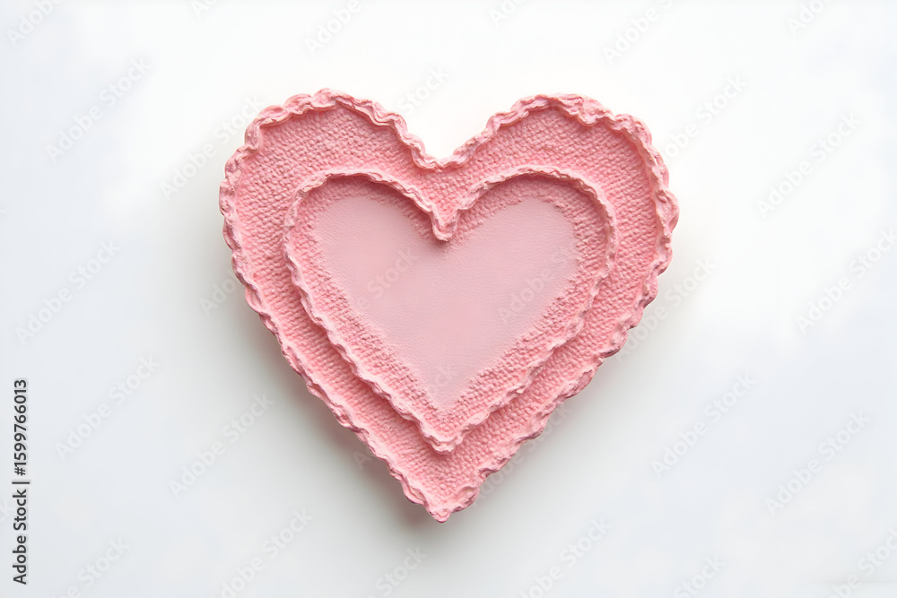 Pink Heart Decoration on White Background Still Life Pink Heart Decoration on White Background Still Life