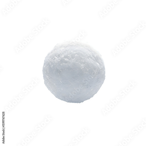 Realistic Snowball, Isolated on White or Transparent Background