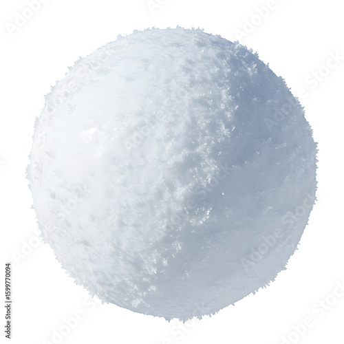 Realistic Snowball, Isolated on White or Transparent Background