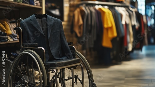 Suit on Wheelchair in Clothing Store