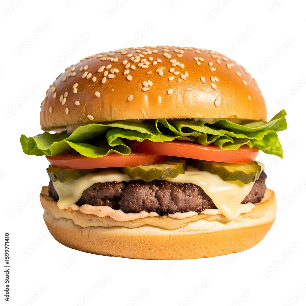 Delicious Gourmet Cheeseburger with Toppings. Delicious Gourmet Cheeseburger with Toppings.
