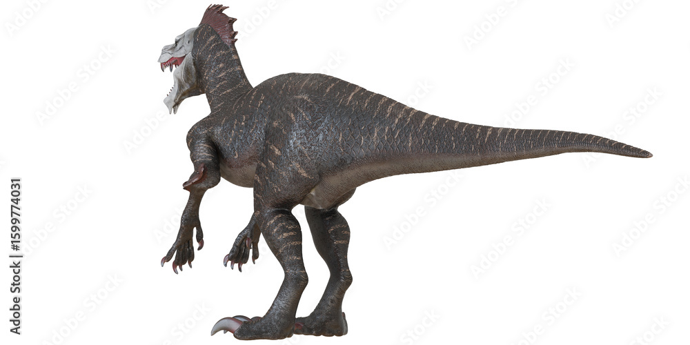 Fototapeta premium Dinosaur model showcasing fierce prehistoric features.