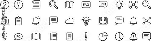 Information icon set. simple thin line icons collection. Vector illustration.