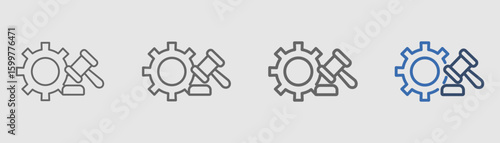 regulations icon set outline