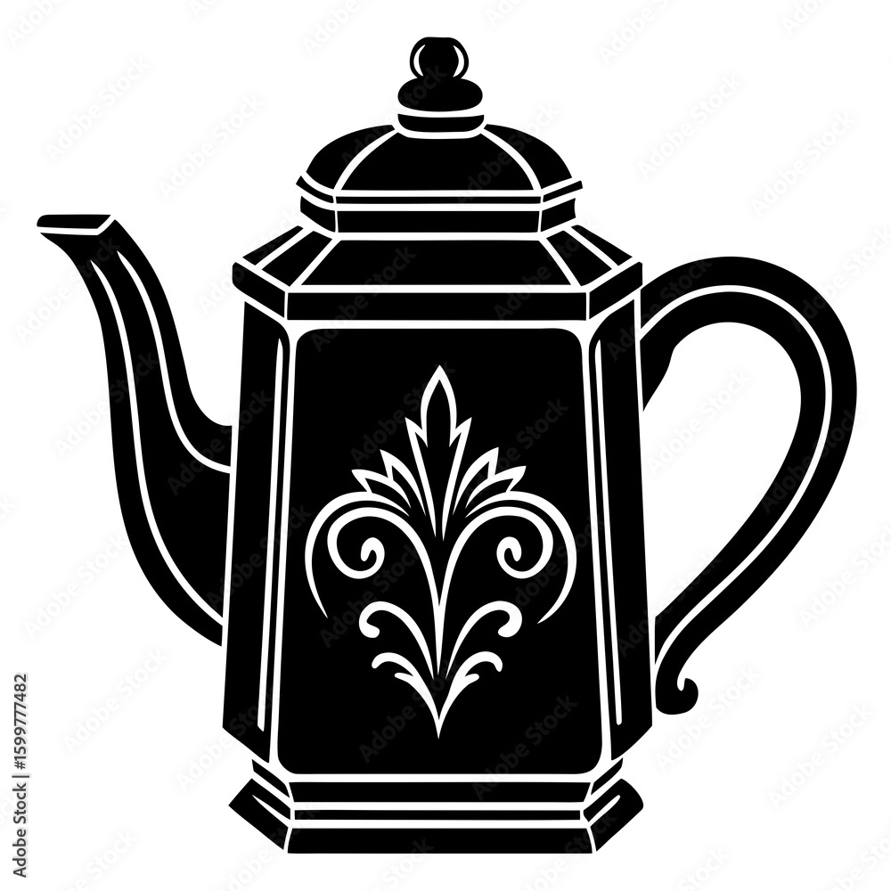 Fototapeta premium Classic British tea caddy vector silhouette 