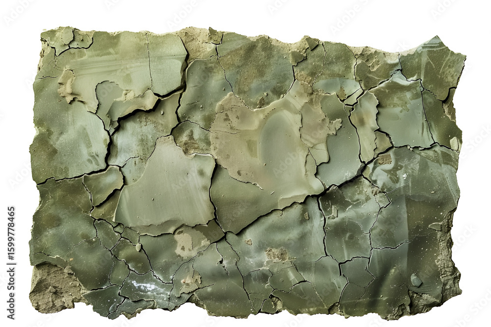 Obraz premium Cracked Green Clay Fragment Abstract Texture