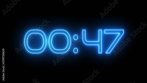 Wallpaper Mural Neon Countdown timer clock number 47 illustration. Torontodigital.ca