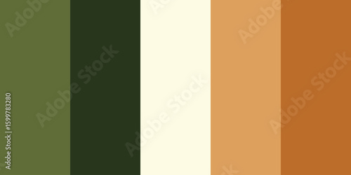 Olive Green Tan Brown Vertical Stripes Seamless Vector Background. Earthy Retro Art