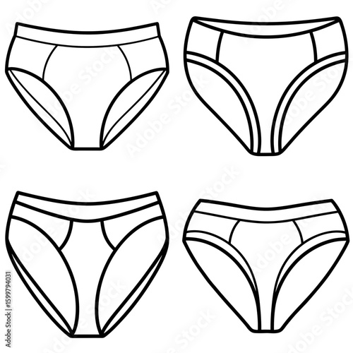 Underwear Icon – Outline Vector Illustration of Basic Undergarment