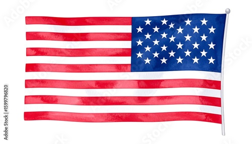 Watercolor American flag