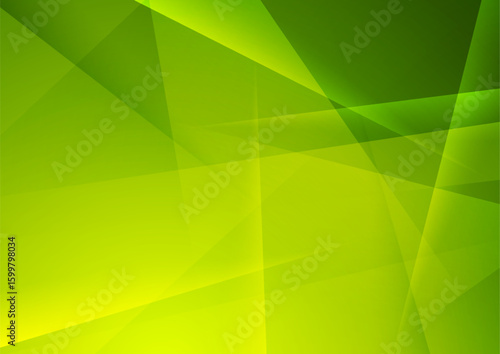 Bright green low poly abstract geometric tech minimal background. Vector graphic design