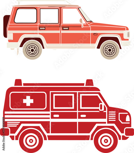 Ambulance vector illustration  on transparent background 