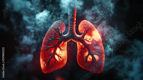 This engaging depiction illustrates the harmful effects of smoking on lung health, highlighting the serious damage and diseases that can develop over time