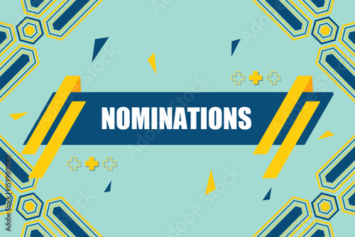 Vector banner. Megaphone with nominations speech bubble. Loudspeaker. Banner for business, marketing. Banner design vector illustration.