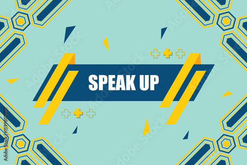 Vector banner. Megaphone with speak up speech bubble. Loudspeaker. Banner for business, marketing. Banner design vector illustration.