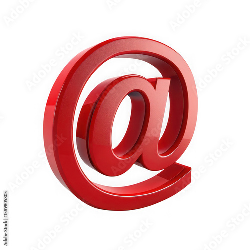 Wallpaper Mural Ai generated image of a shiny red 3d rendered at symbol isolated on a clean transparent background representing email and internet communication Torontodigital.ca